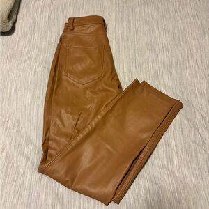 Zara Tan Leather Pants
